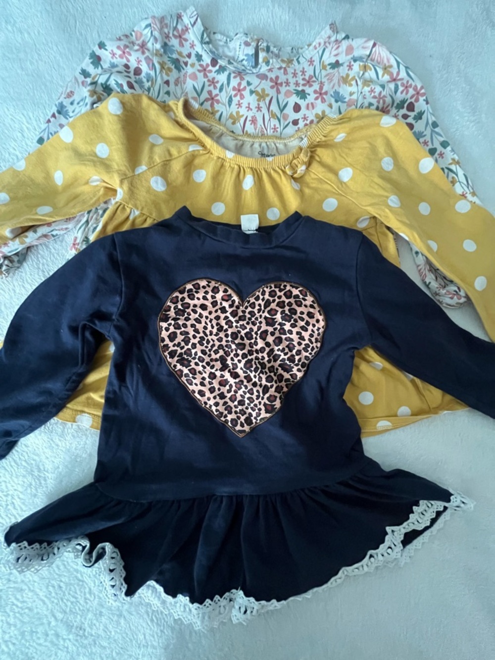 Carters toddler girl shirt bundle of 3 long sleeved tops size 4T